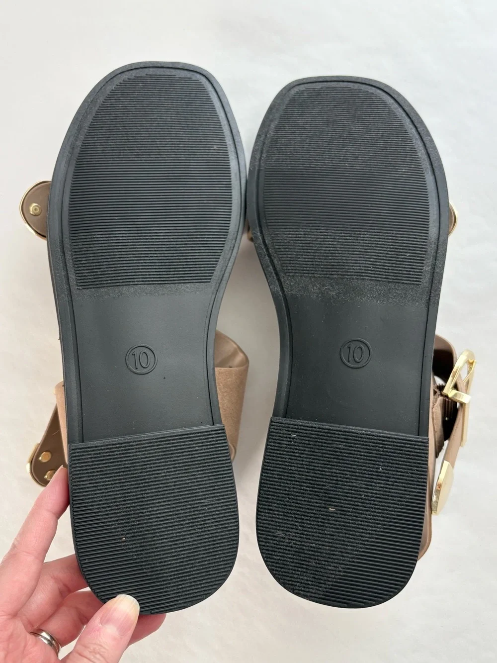 Women's Mira Double Buckle Faux Suede Sandals | Universal Thread NEW